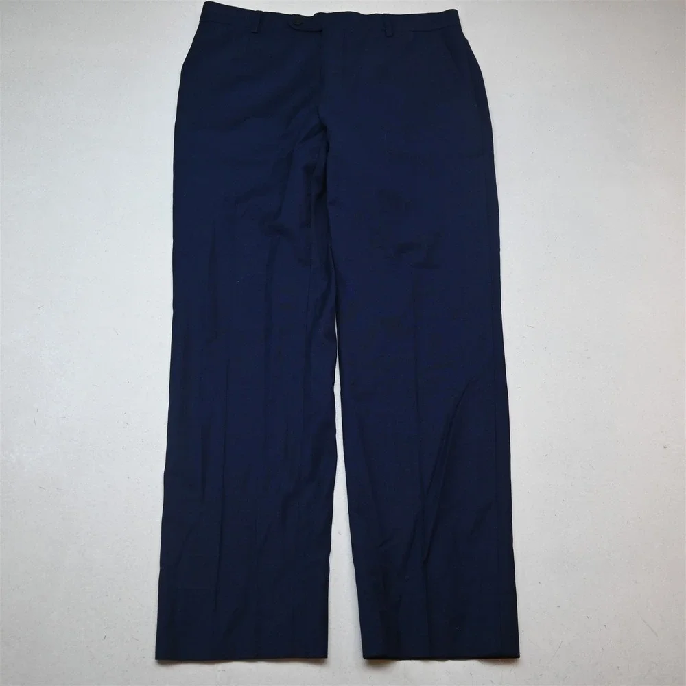 Joseph Abboud 40R 33x30 Blue Brrr Stretch Wool Slim Soft Shoulder Mens Suit